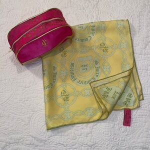 Vintage Juicy Couture Princess silk Scarf / Complimentary Case